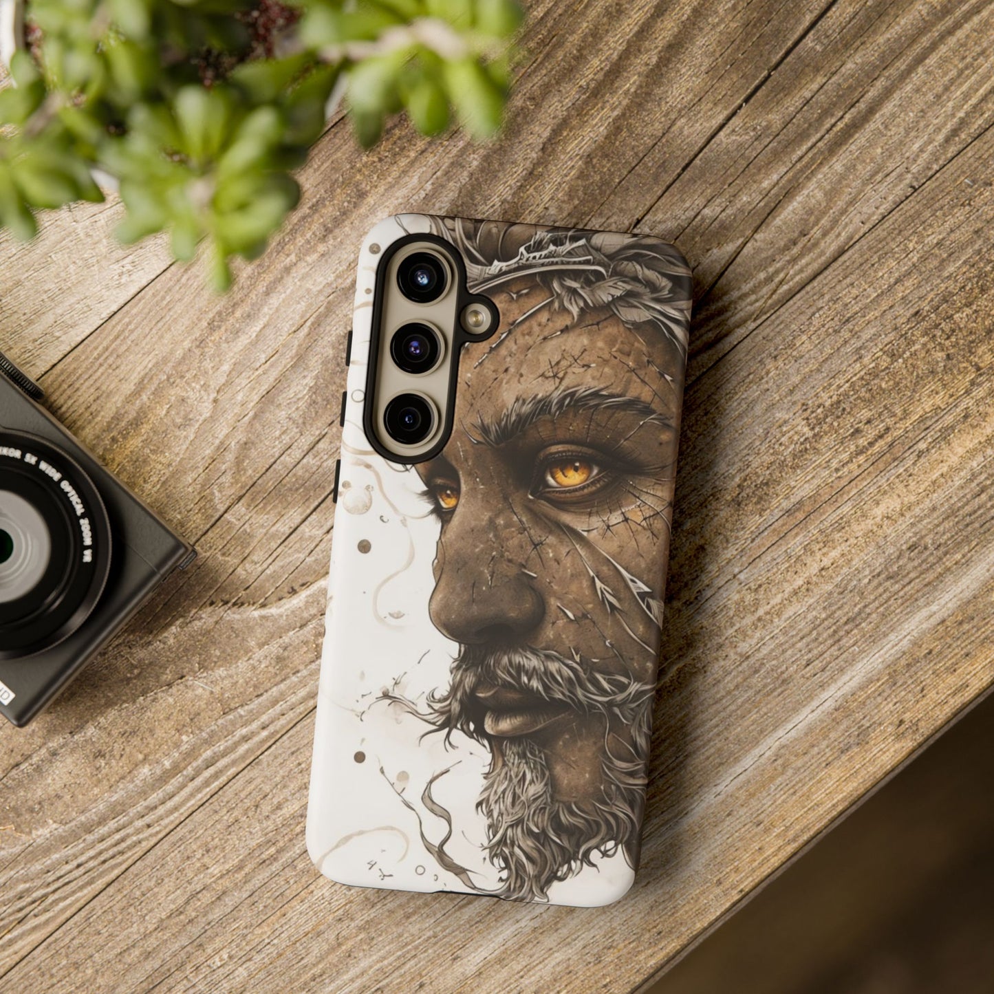 Phone Case Mystical Deity Portrait with Powerful Serene Expression and Ethereal Hues