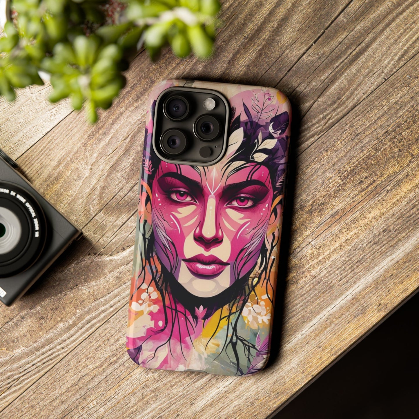 Phone Case Mystic Nature Goddess – Abstract Floral Art for iPhone