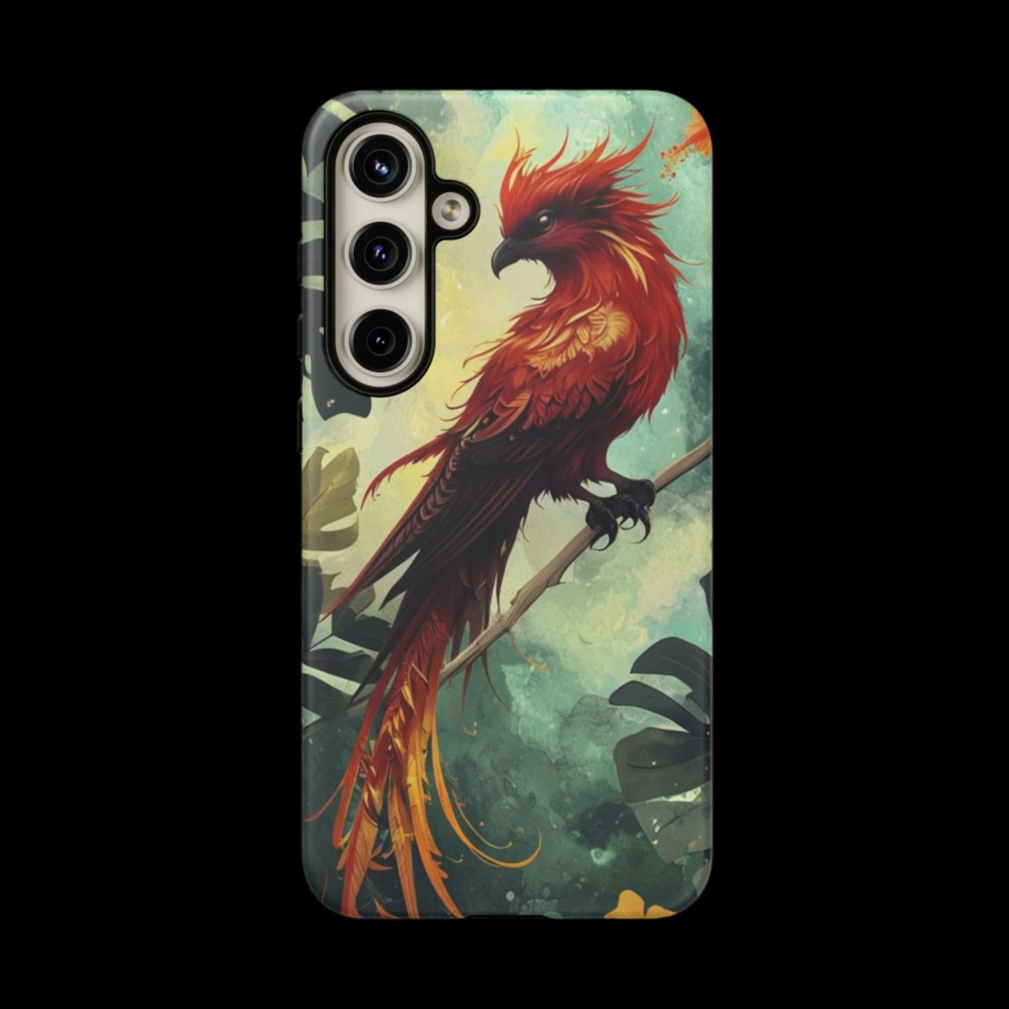 Phone Case Red Phoenix – Mythical Bird Design Symbolizing Rebirth and Strength