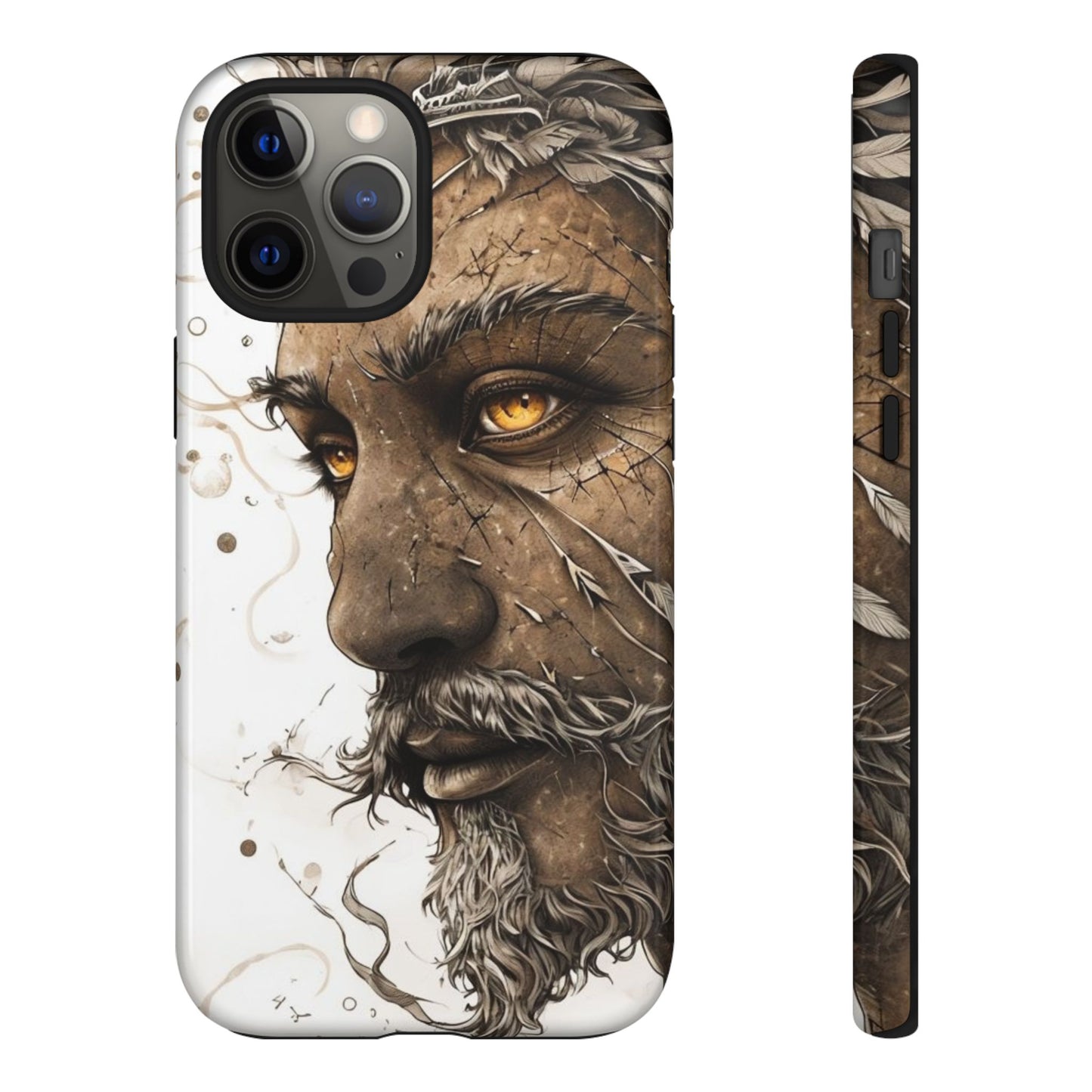 Phone Case Mystical Deity Portrait with Powerful Serene Expression and Ethereal Hues
