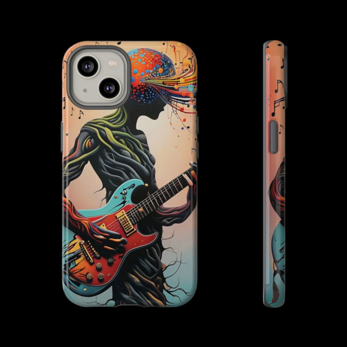 Phone Case Psychedelic Tree Guitarist – Abstract Music Art Cover