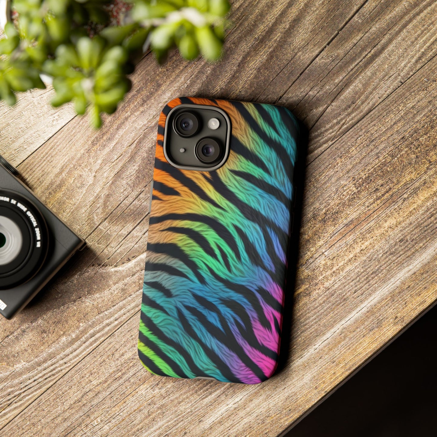 Rainbow Zebra iPhone Case – Colorful Animal Pattern Protective Cover