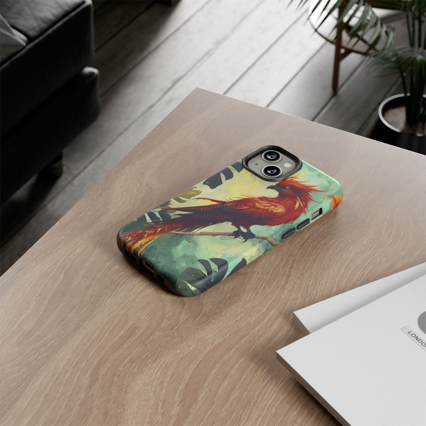 Phone Case Red Phoenix – Mythical Bird Design Symbolizing Rebirth and Strength