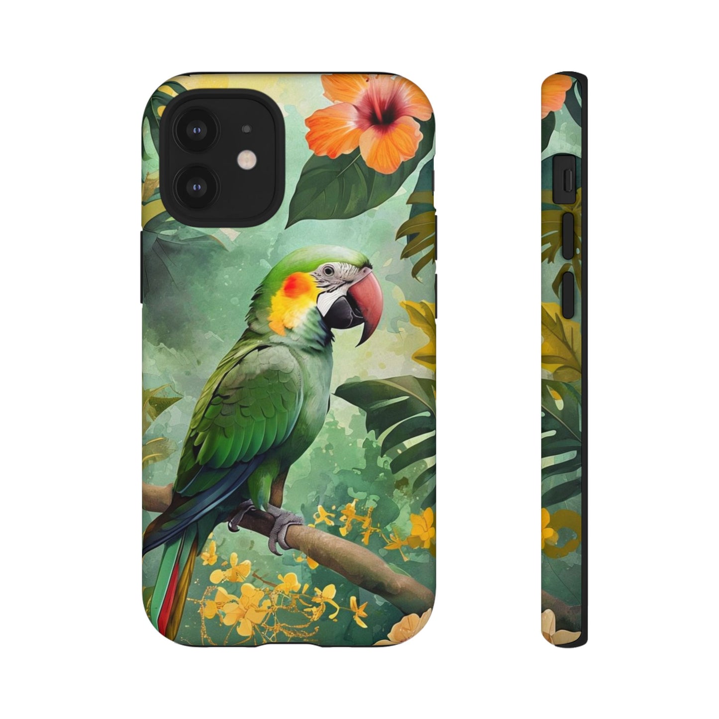 Phone Case Parrot – Vibrant Tropical Bird Art - Dual-Layer Shockproof Protection