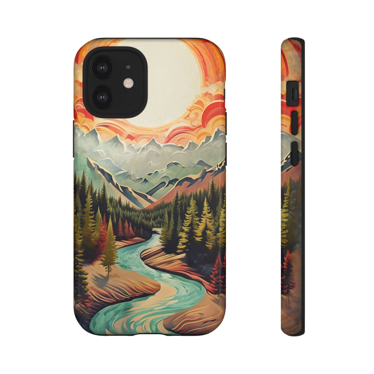Phone Case Nature – Colorful Mountain Landscape Phone Cover – Artistic Wilderness Design