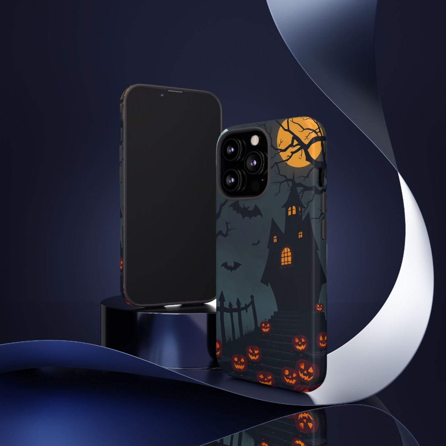 Halloween Haunted House & Jack-o'-Lantern Phone Case – Spooky Fall Phone Accessory