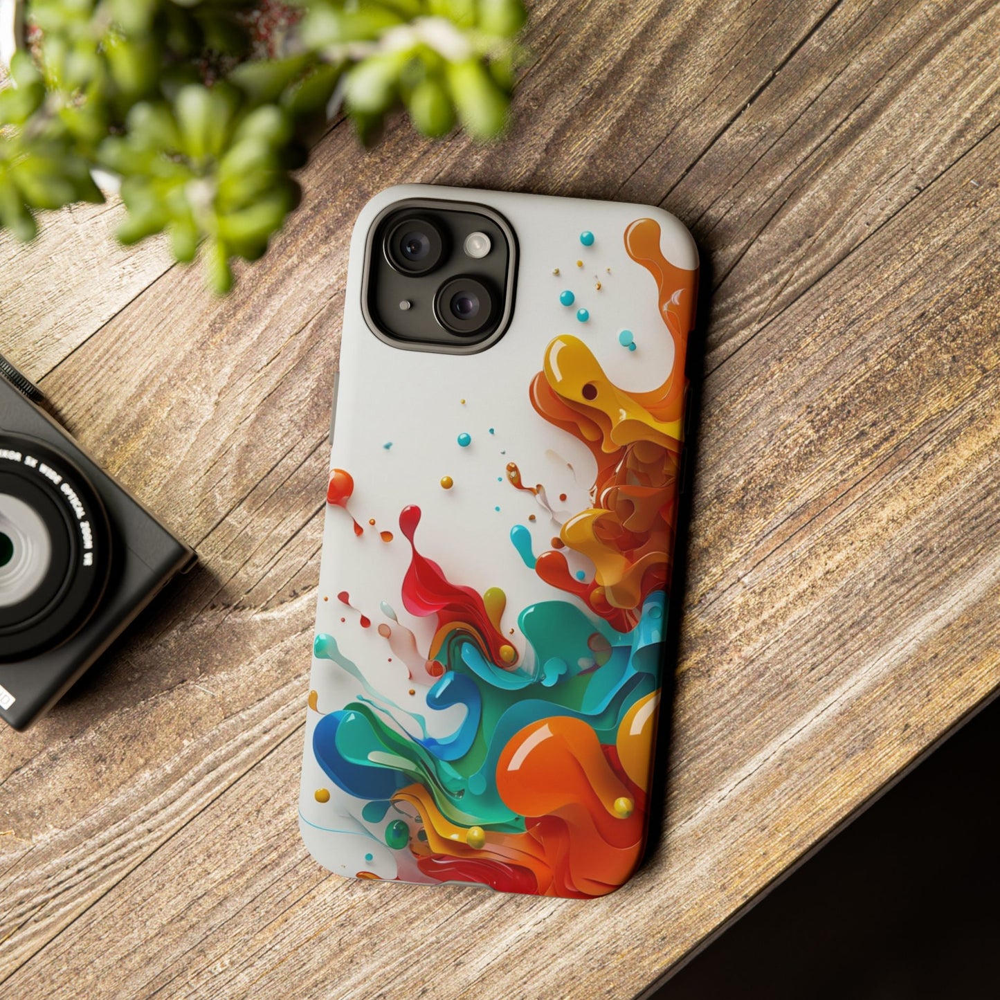 Vibrant Abstract Splash Phone Case – Colorful Artistic Design, Shockproof & Scratch-Resistant