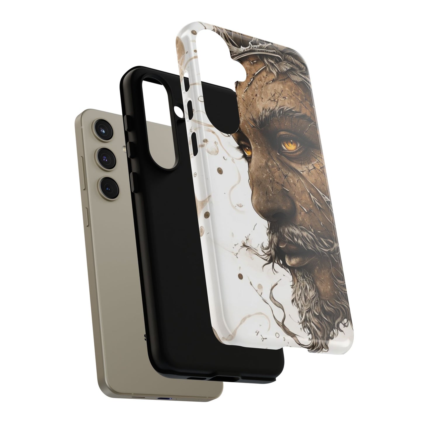 Phone Case Mystical Deity Portrait with Powerful Serene Expression and Ethereal Hues