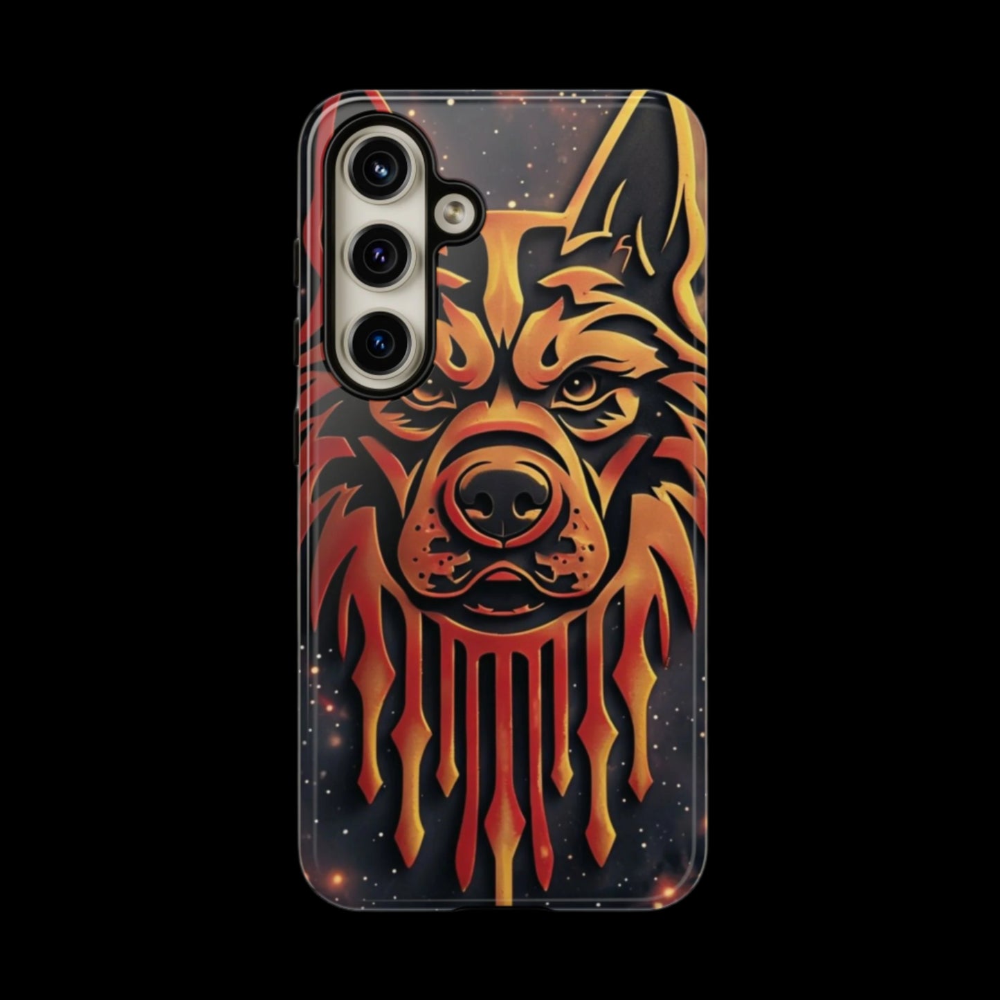 Phone Case Tribal Dog – Fierce Galaxy Design for Dog Lovers