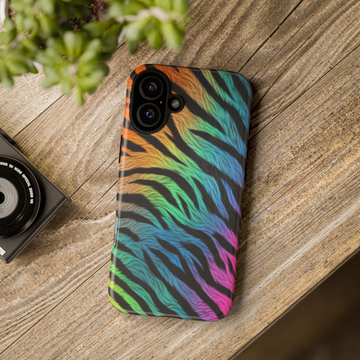 Rainbow Zebra iPhone Case – Colorful Animal Pattern Protective Cover