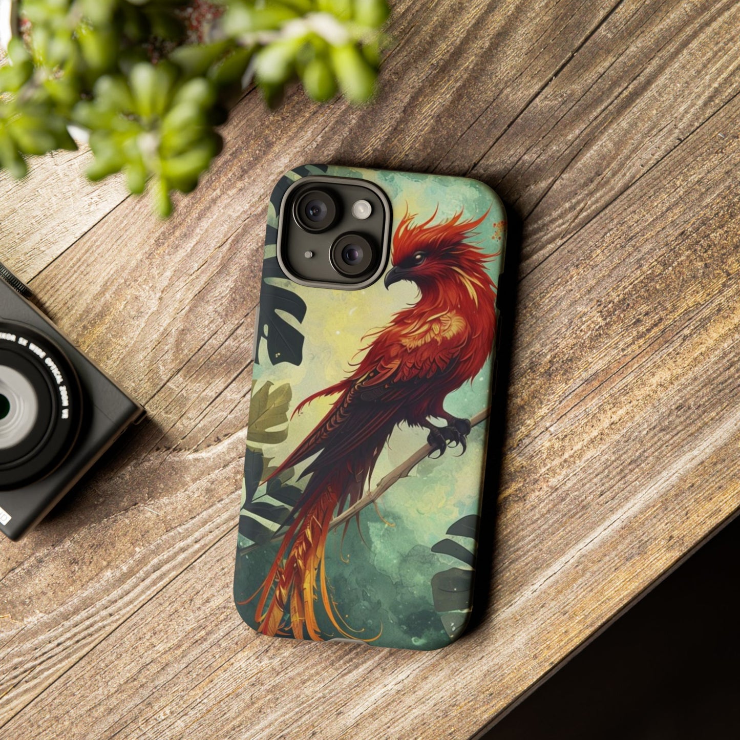 Phone Case Red Phoenix – Mythical Bird Design Symbolizing Rebirth and Strength
