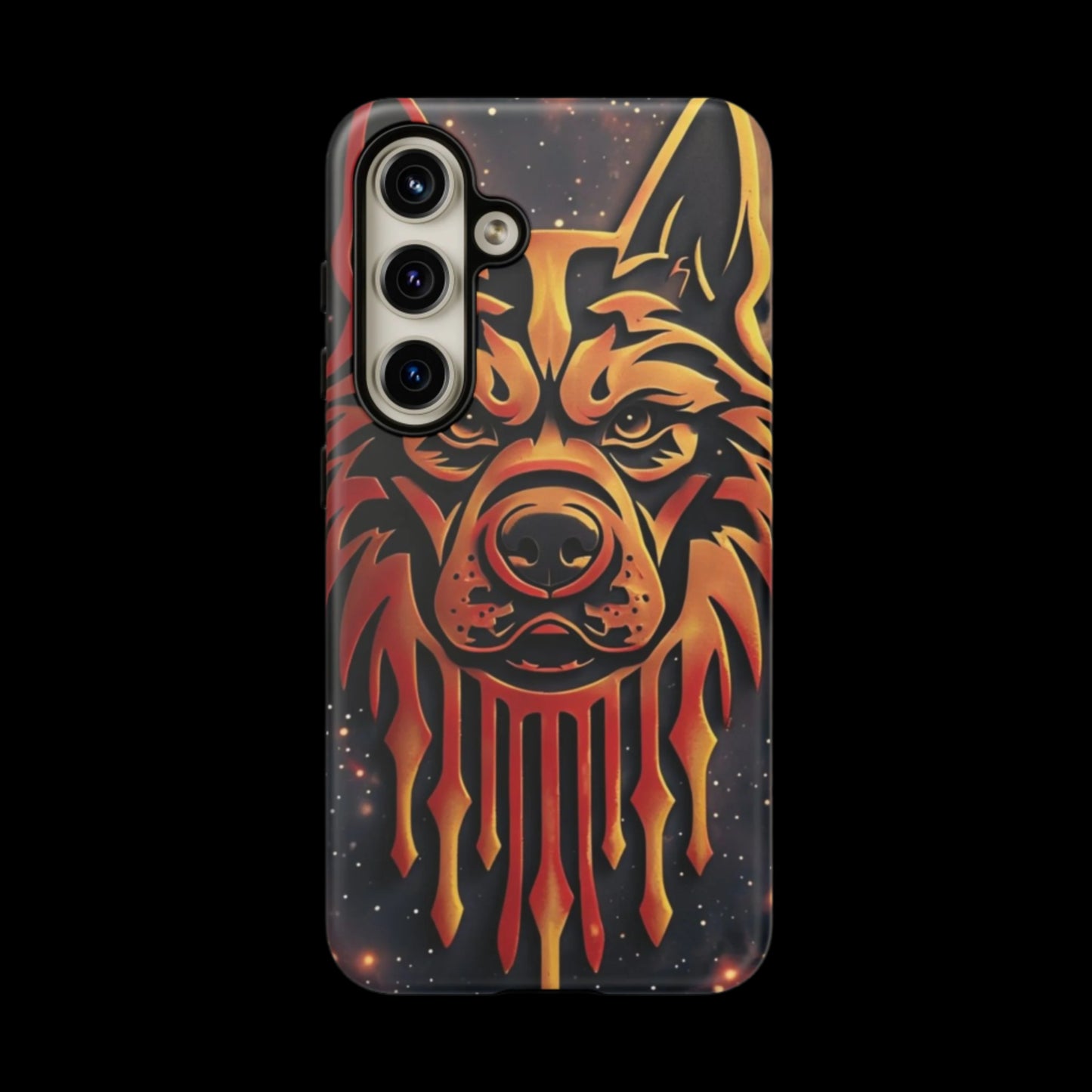 Phone Case Tribal Dog – Fierce Galaxy Design for Dog Lovers