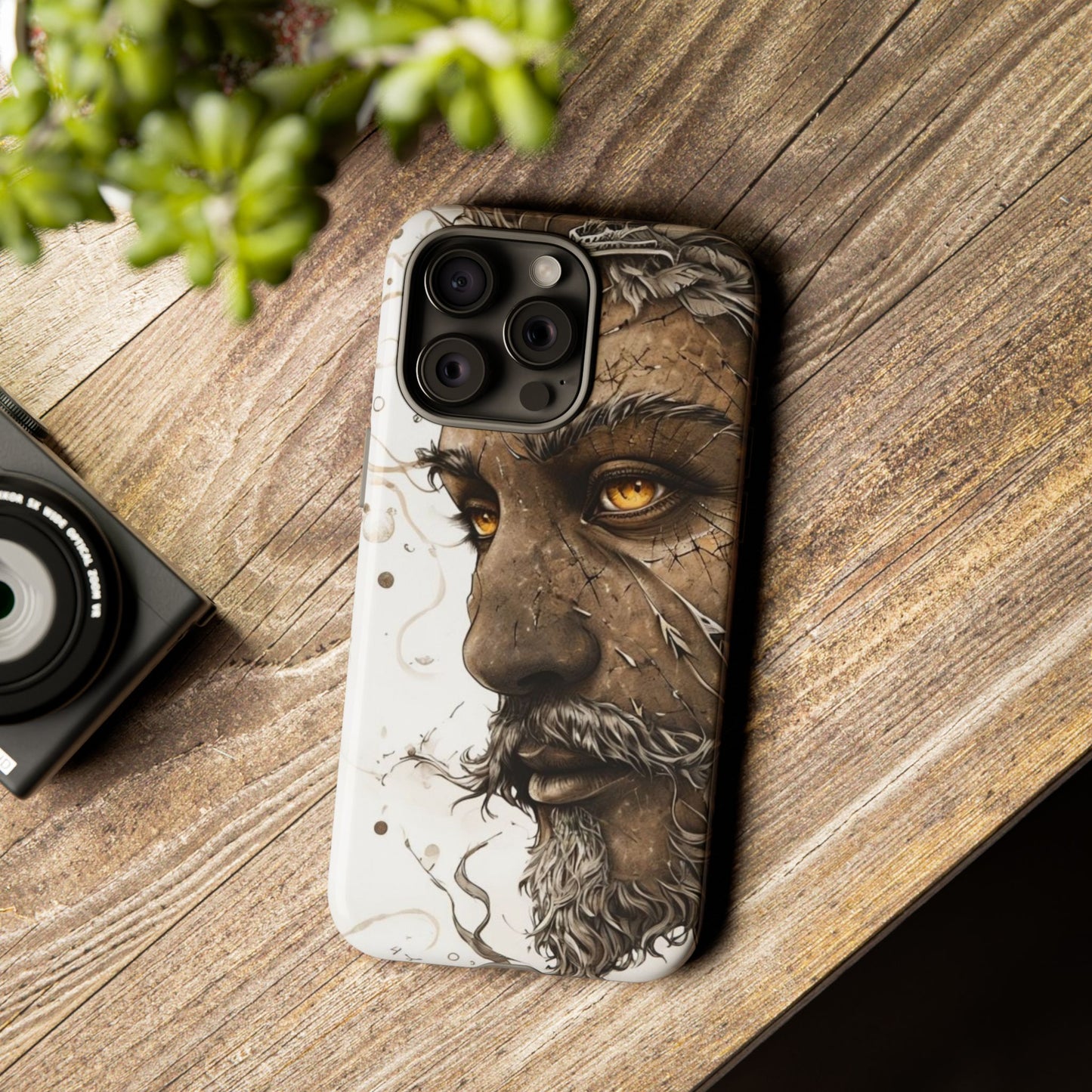 Phone Case Mystical Deity Portrait with Powerful Serene Expression and Ethereal Hues