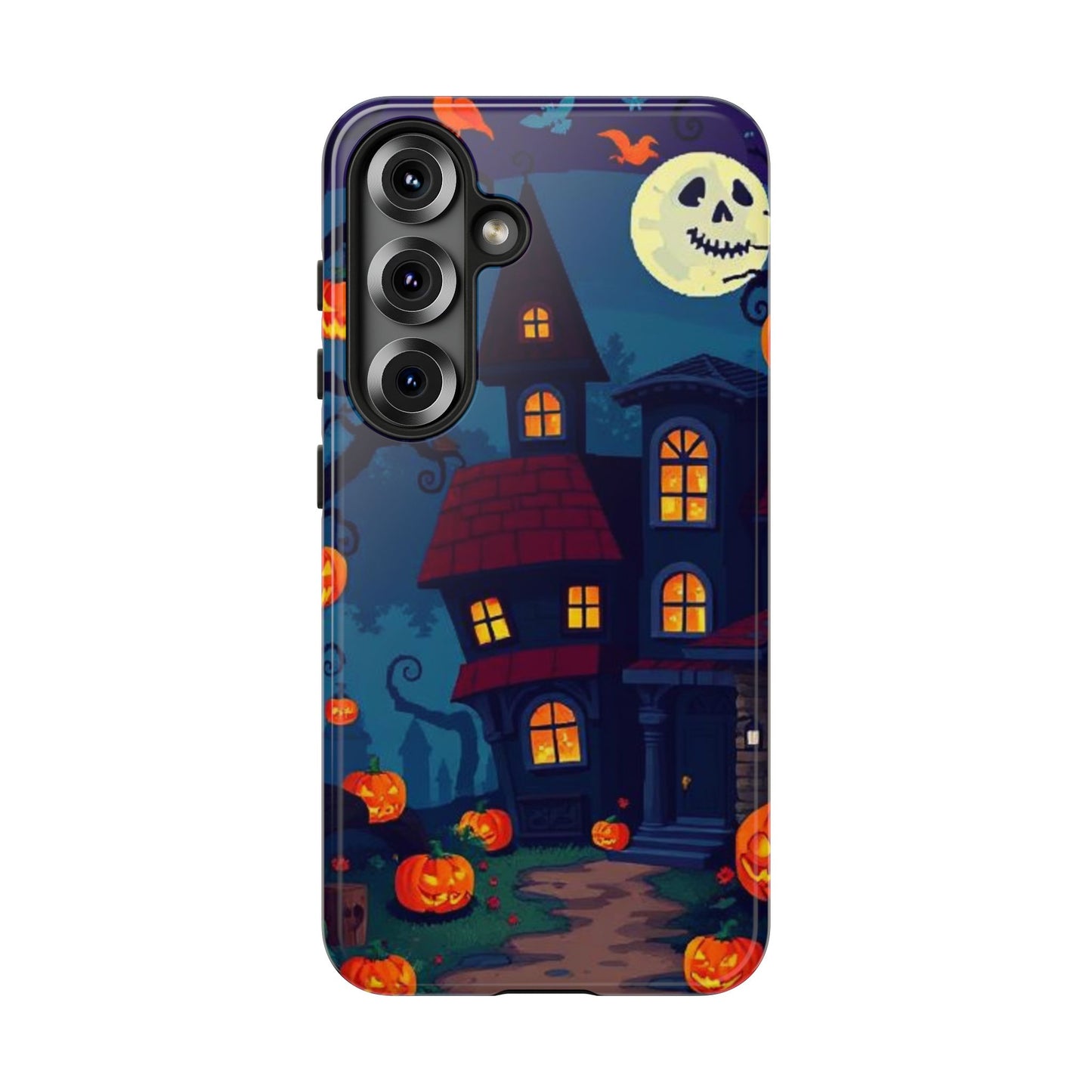 Haunted House Halloween Phone Case – Spooky Jack-o’-Lantern Design