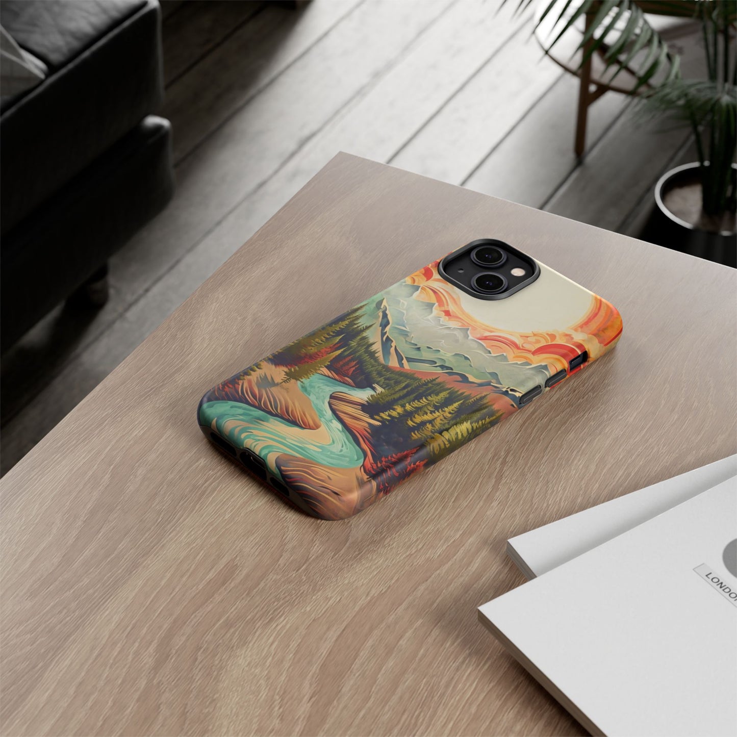 Phone Case Nature – Colorful Mountain Landscape Phone Cover – Artistic Wilderness Design