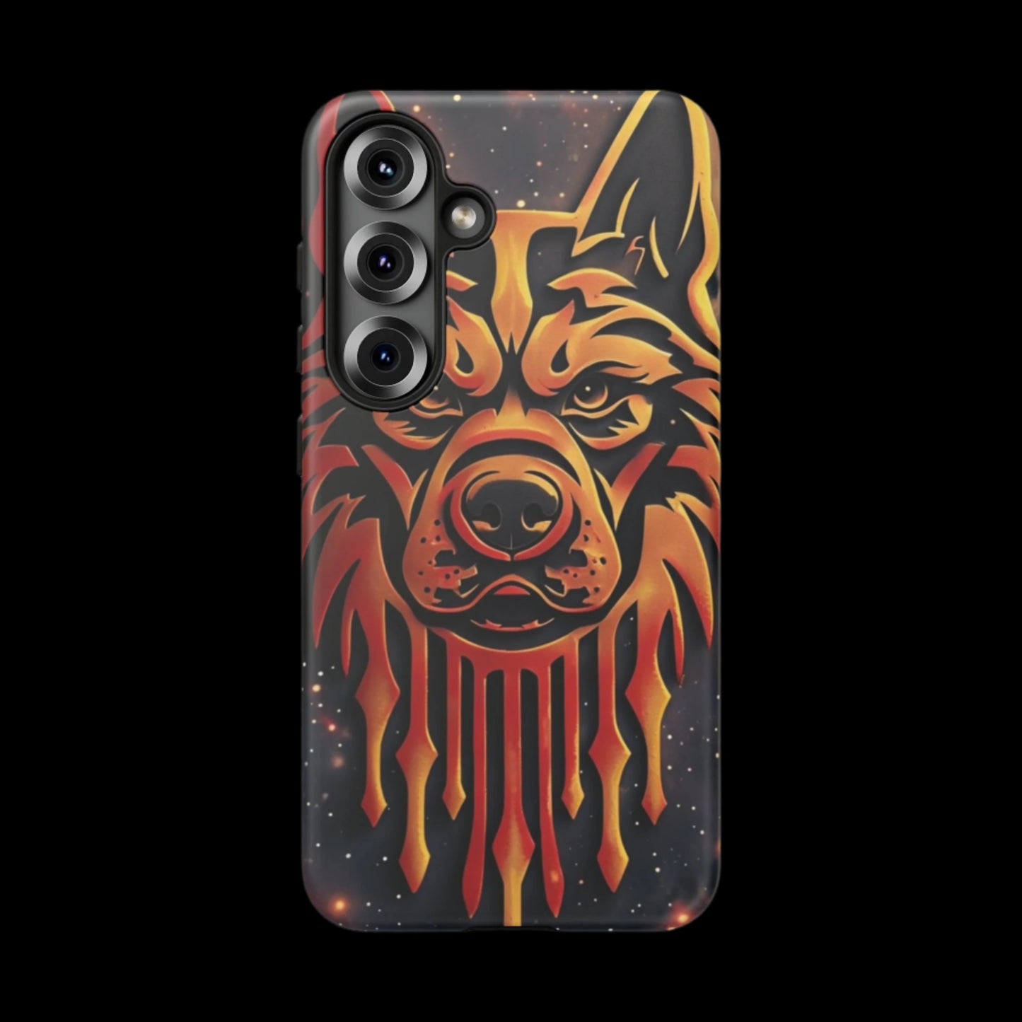 Phone Case Tribal Dog – Fierce Galaxy Design for Dog Lovers