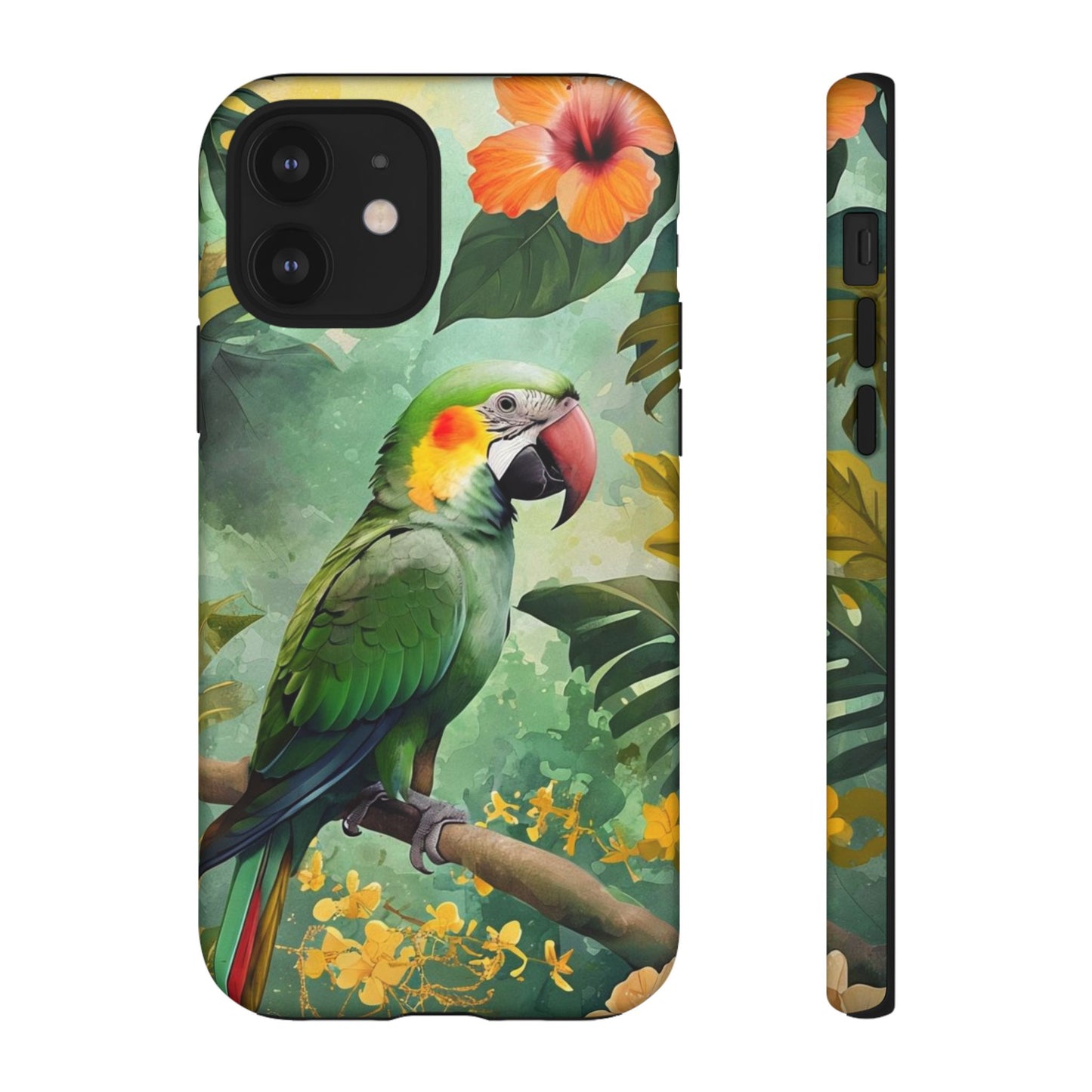 Phone Case Parrot – Vibrant Tropical Bird Art - Dual-Layer Shockproof Protection