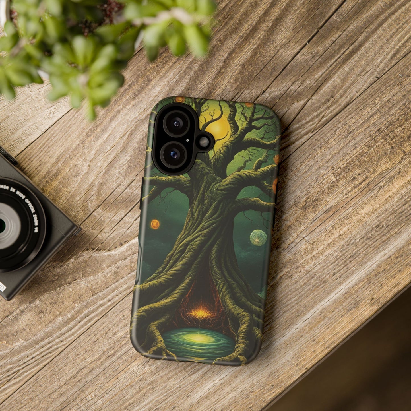 Phone Case Fantasy Tree Universe – Artistic iPhone Cover with Cosmic Design