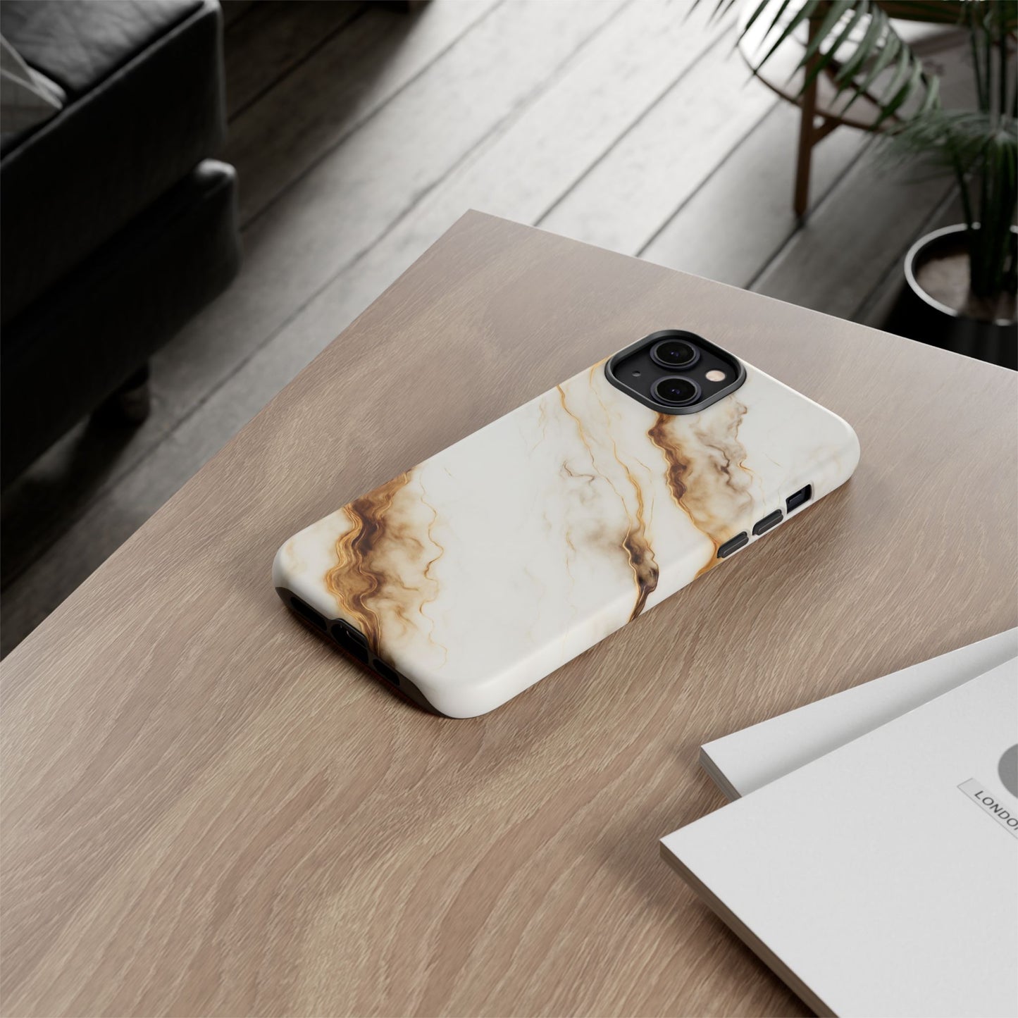 Phone Case Marble – Elegant Luxury Phone Cover, Sleek Design, Brown Beige Marble Pattern