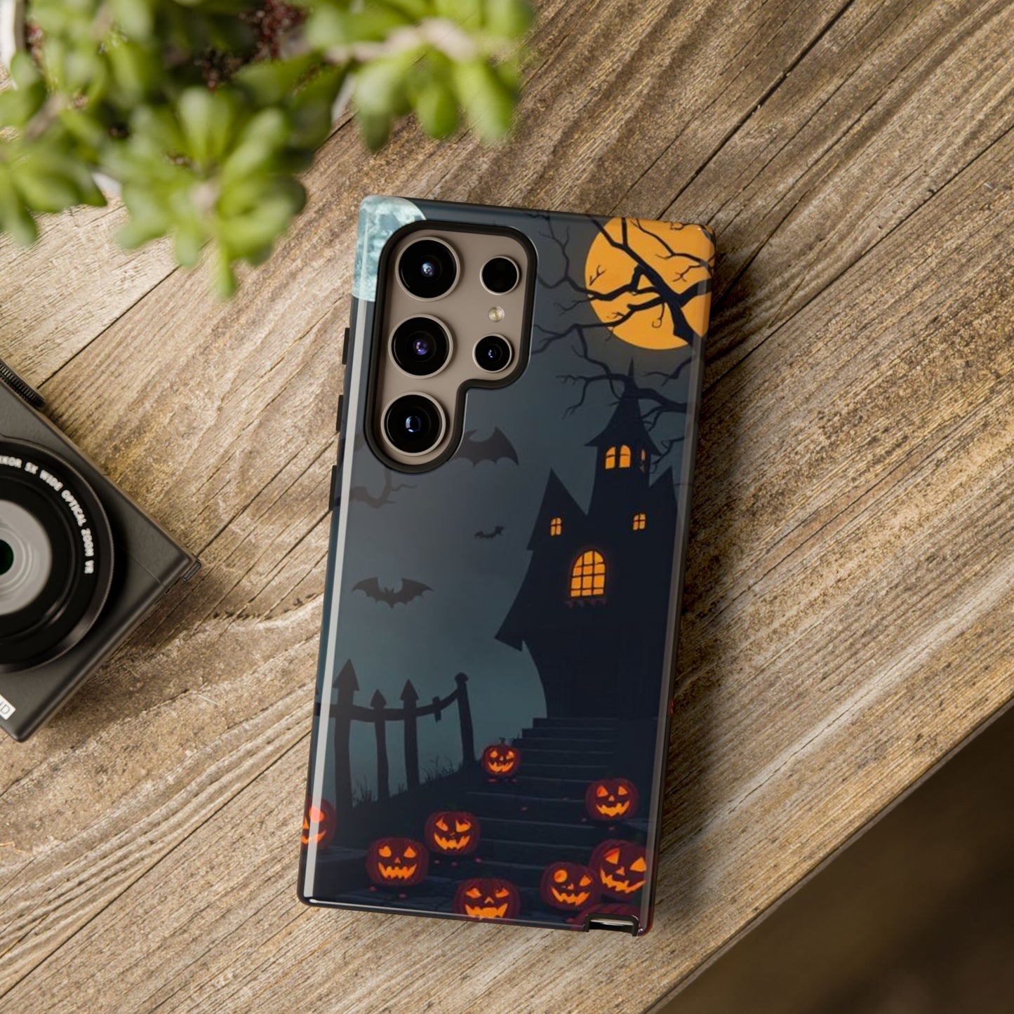 Halloween Haunted House & Jack-o'-Lantern Phone Case – Spooky Fall Phone Accessory