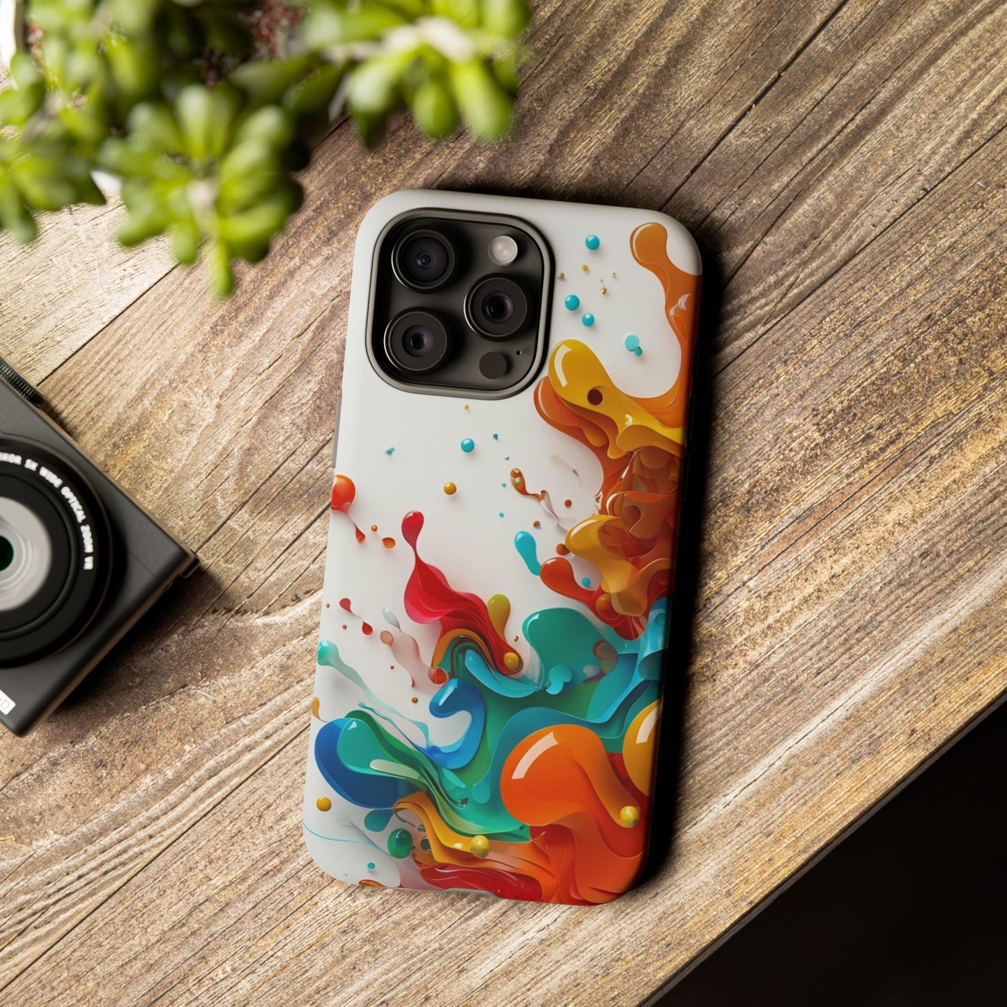 Vibrant Abstract Splash Phone Case – Colorful Artistic Design, Shockproof & Scratch-Resistant