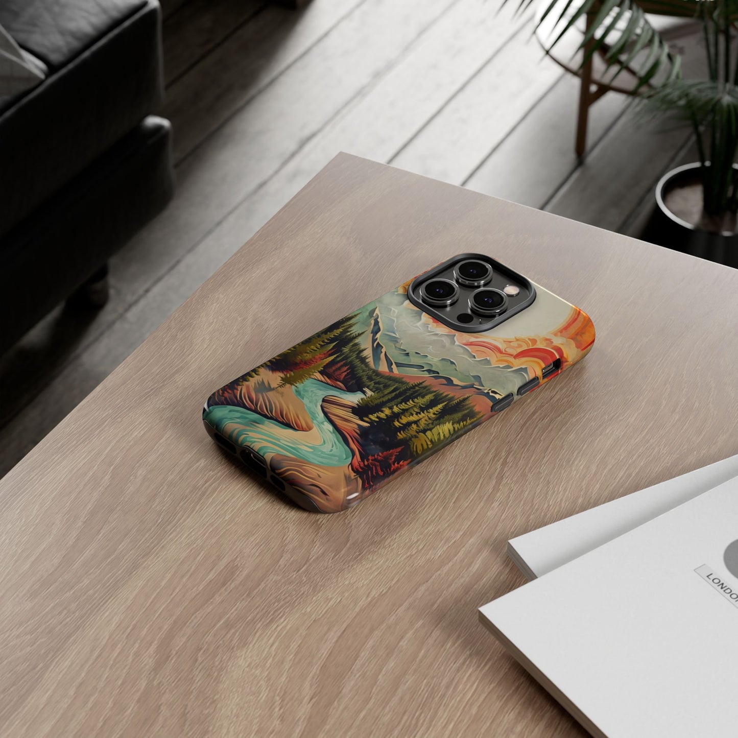 Phone Case Nature – Colorful Mountain Landscape Phone Cover – Artistic Wilderness Design