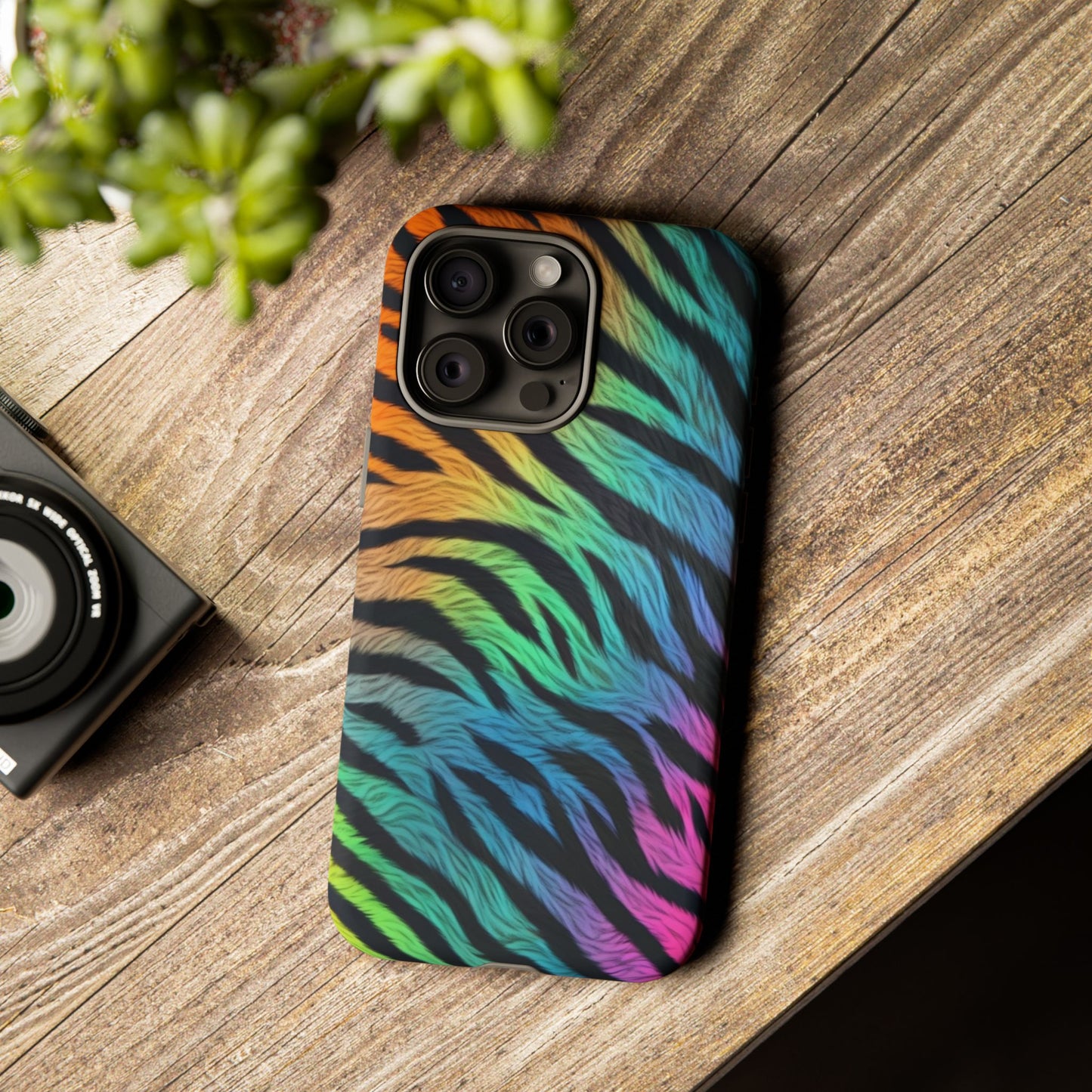 Rainbow Zebra iPhone Case – Colorful Animal Pattern Protective Cover