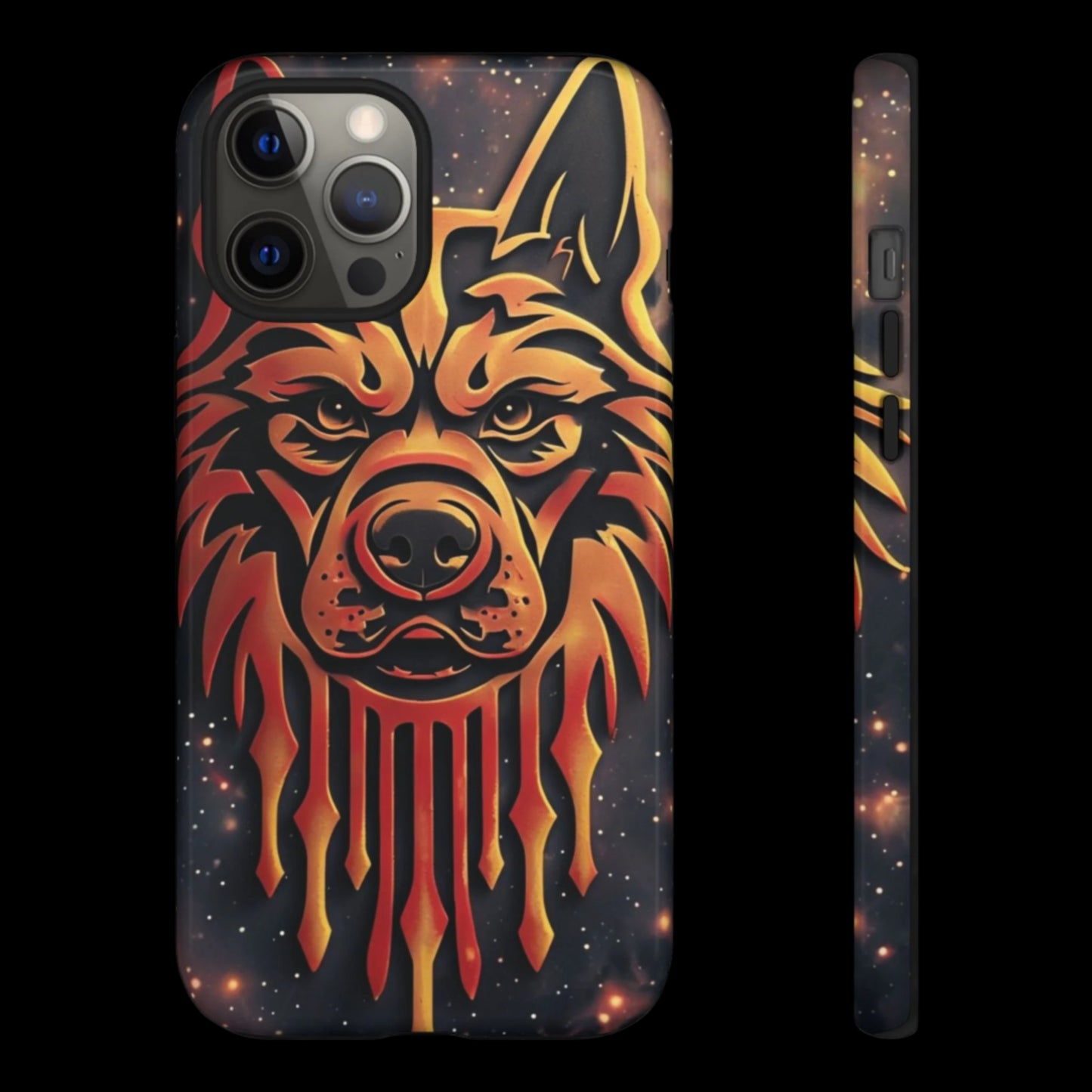 Phone Case Tribal Dog – Fierce Galaxy Design for Dog Lovers