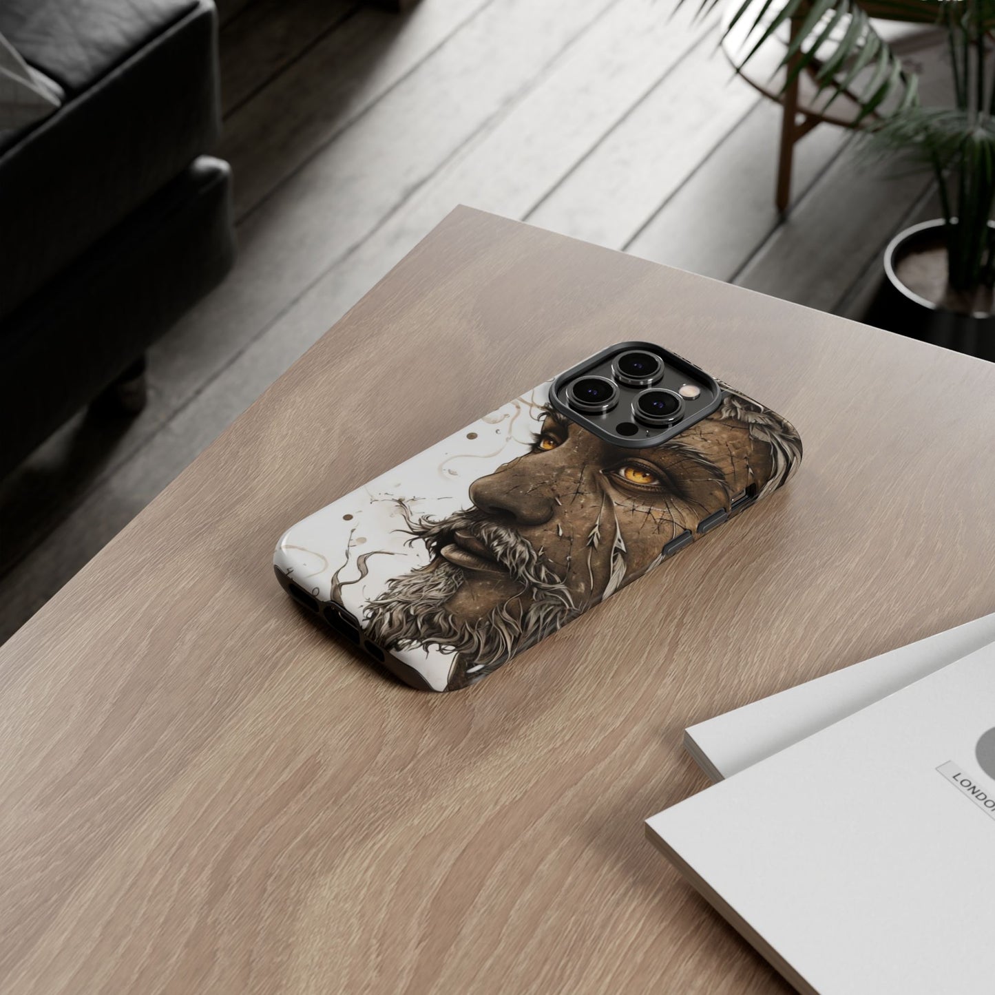 Phone Case Mystical Deity Portrait with Powerful Serene Expression and Ethereal Hues