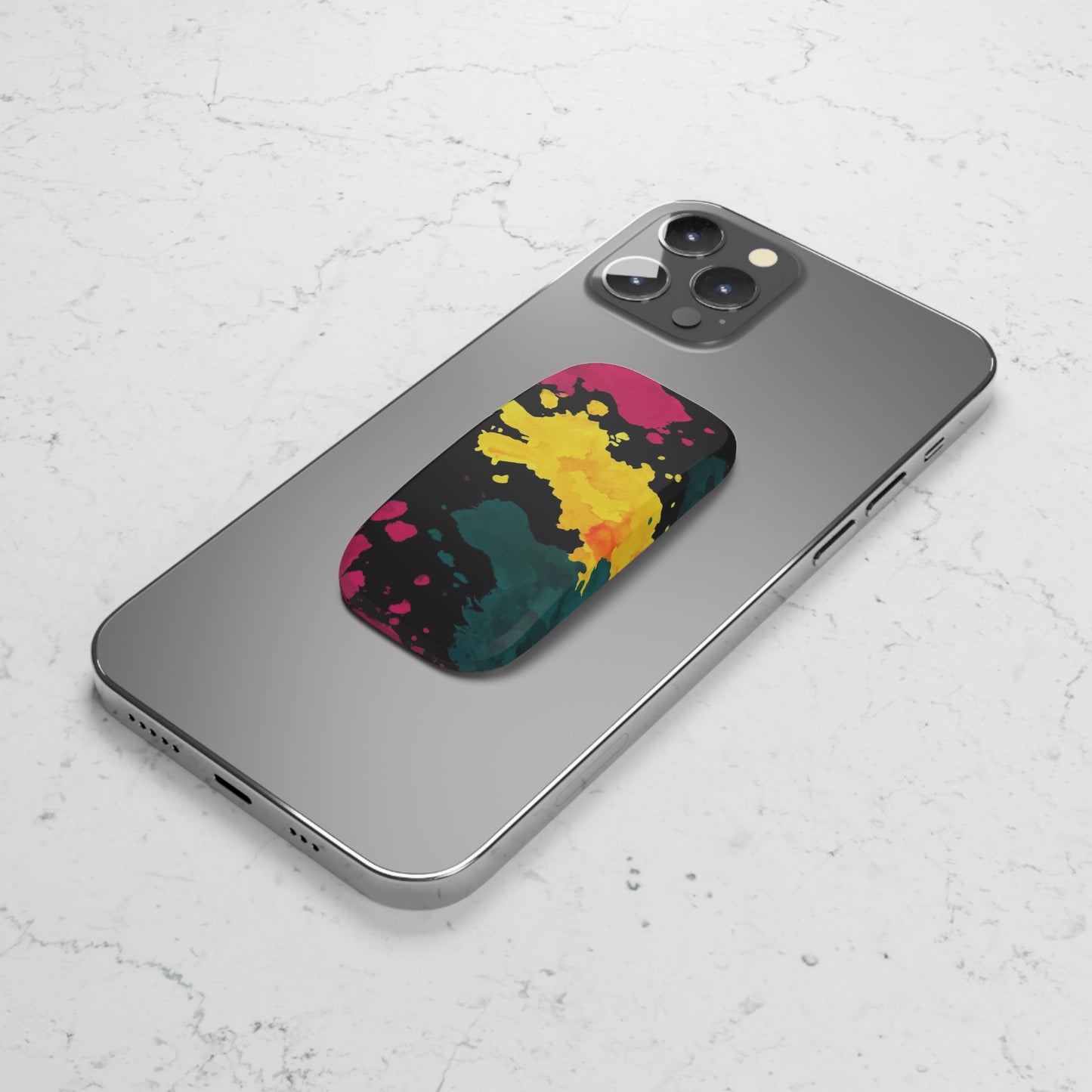 Abstract Splash Paint Phone Stand – Colorful Grip & Kickstand for iPhone & Samsung