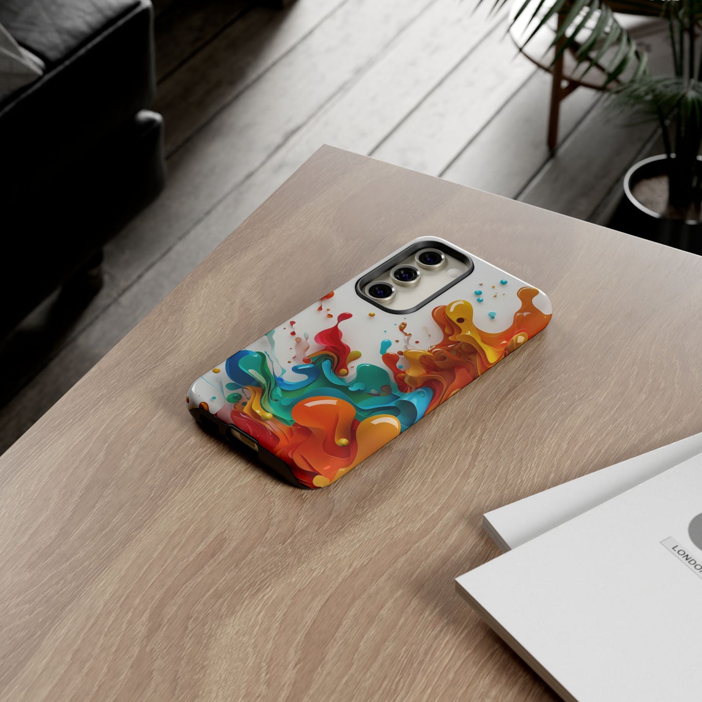 Vibrant Abstract Splash Phone Case – Colorful Artistic Design, Shockproof & Scratch-Resistant