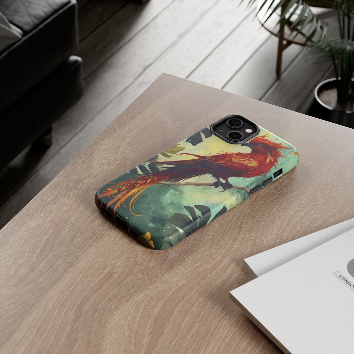 Phone Case Red Phoenix – Mythical Bird Design Symbolizing Rebirth and Strength