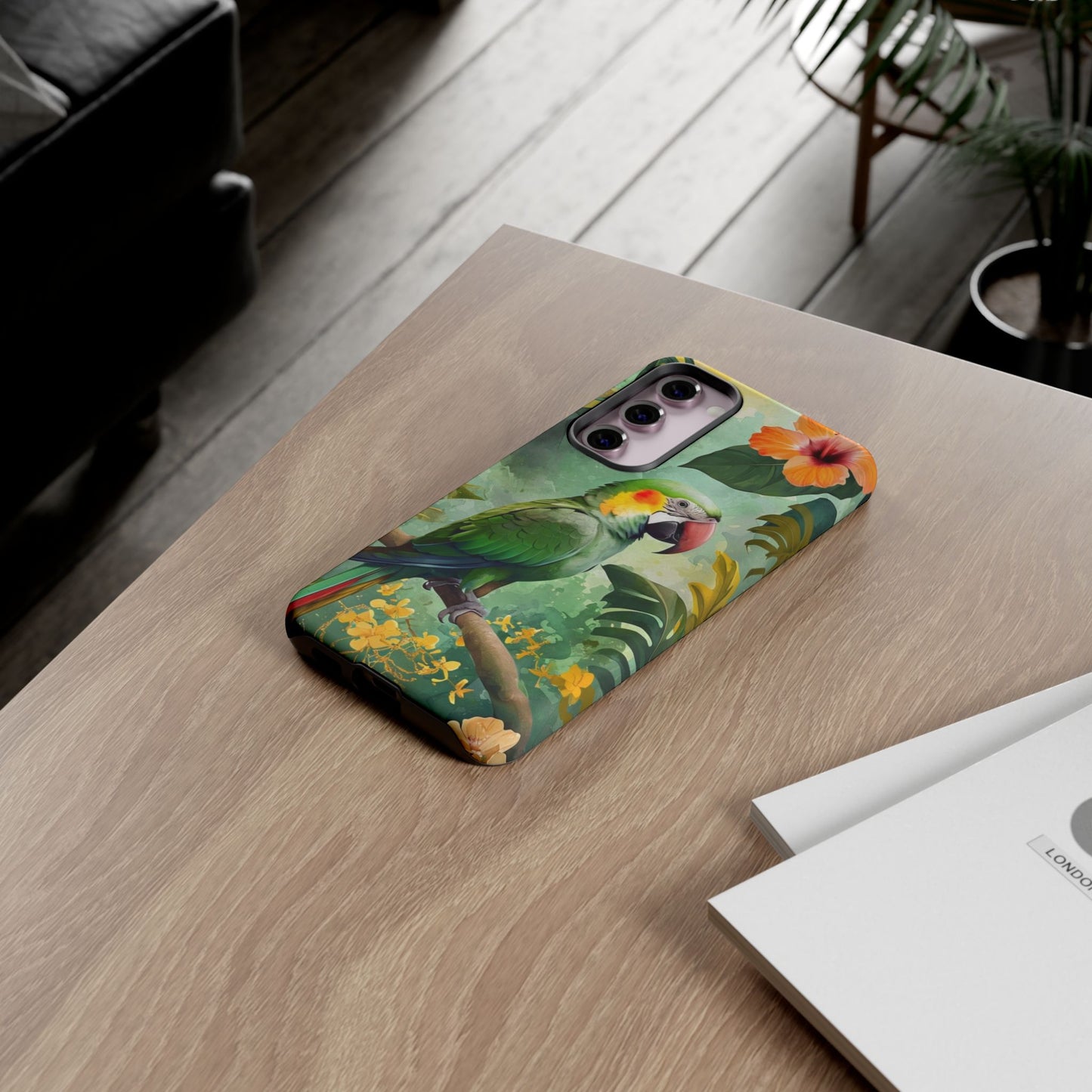 Phone Case Parrot – Vibrant Tropical Bird Art - Dual-Layer Shockproof Protection