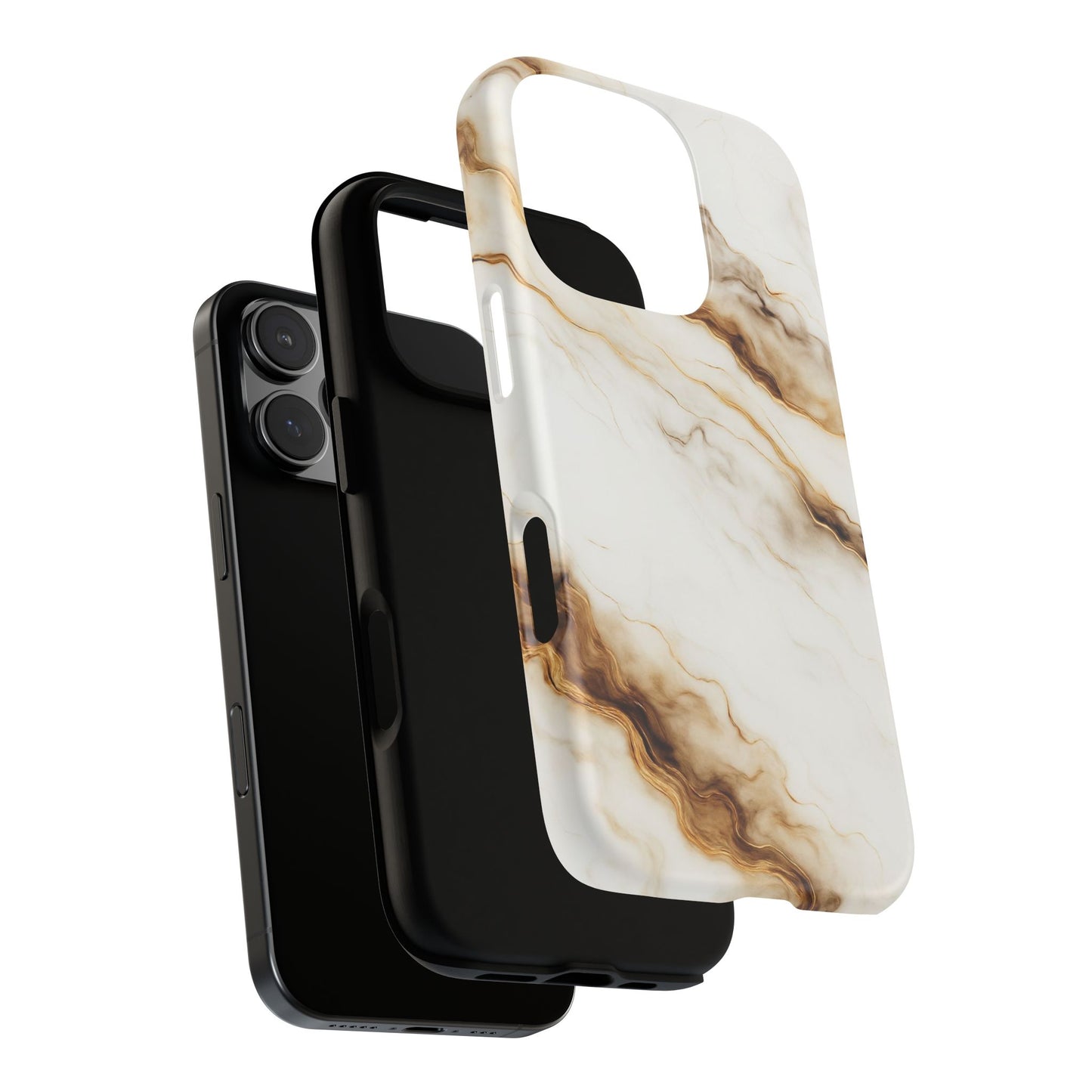 Phone Case Marble – Elegant Luxury Phone Cover, Sleek Design, Brown Beige Marble Pattern