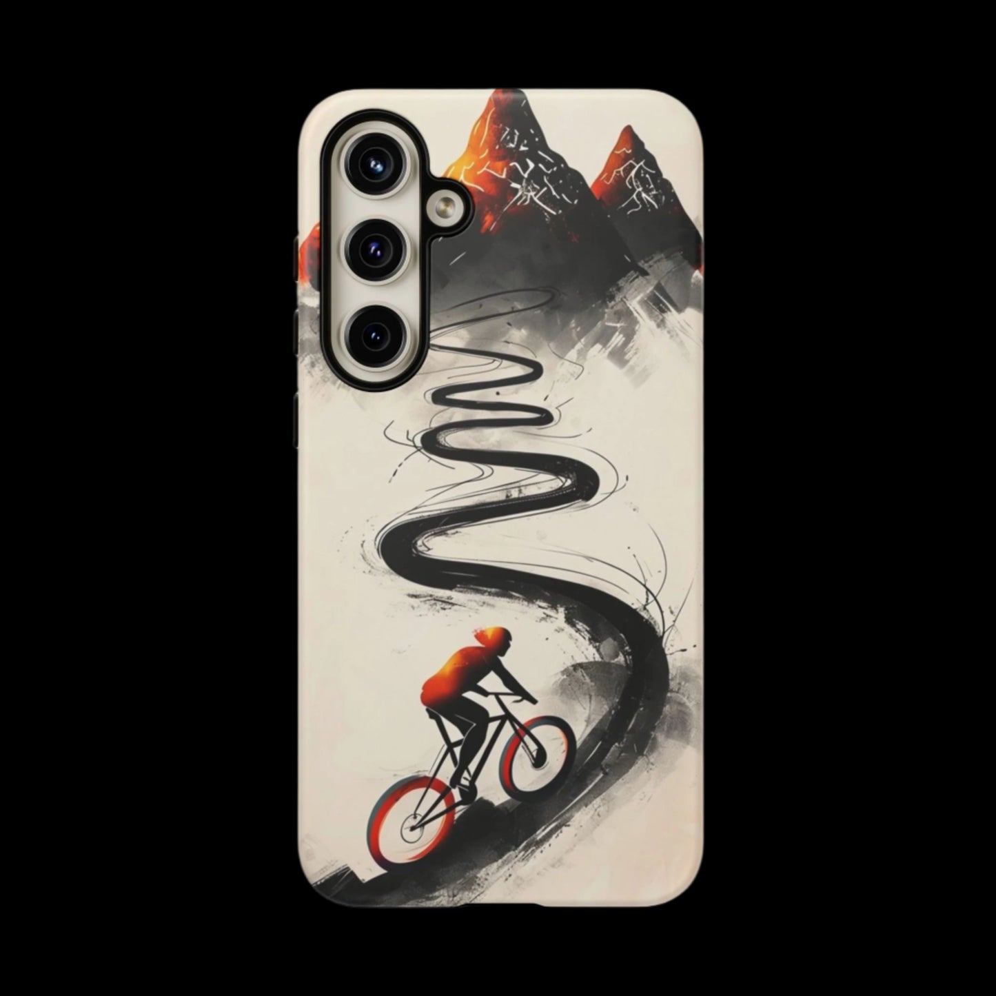 Phone Case Cyclist Climbing Mountain Road – Outdoor Adventure Protective Cover