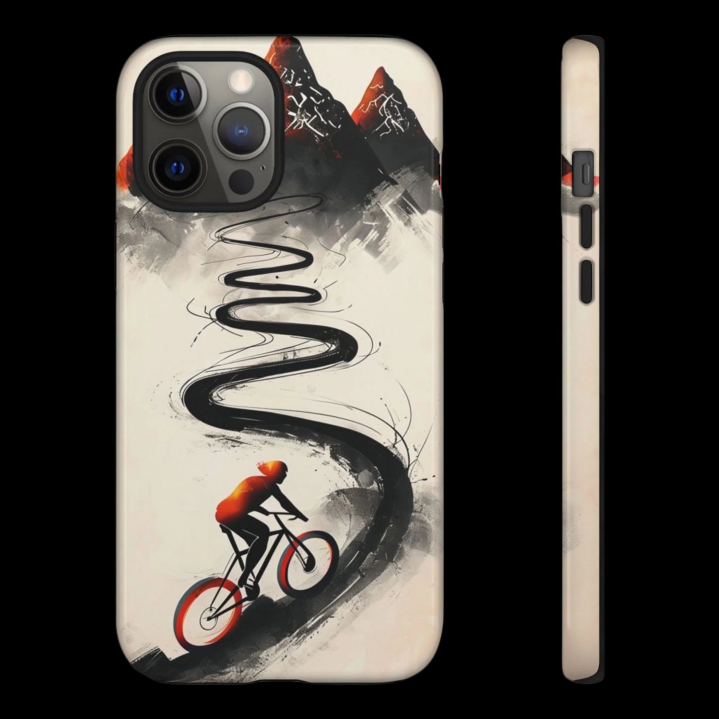 Phone Case Cyclist Climbing Mountain Road – Outdoor Adventure Protective Cover
