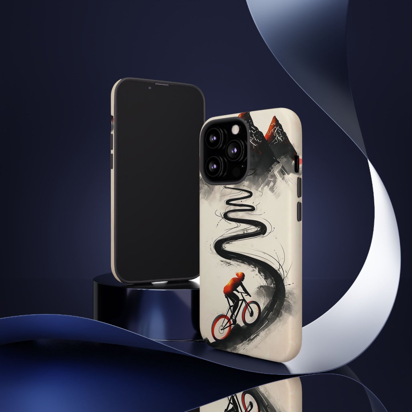 Phone Case Cyclist Climbing Mountain Road – Outdoor Adventure Protective Cover