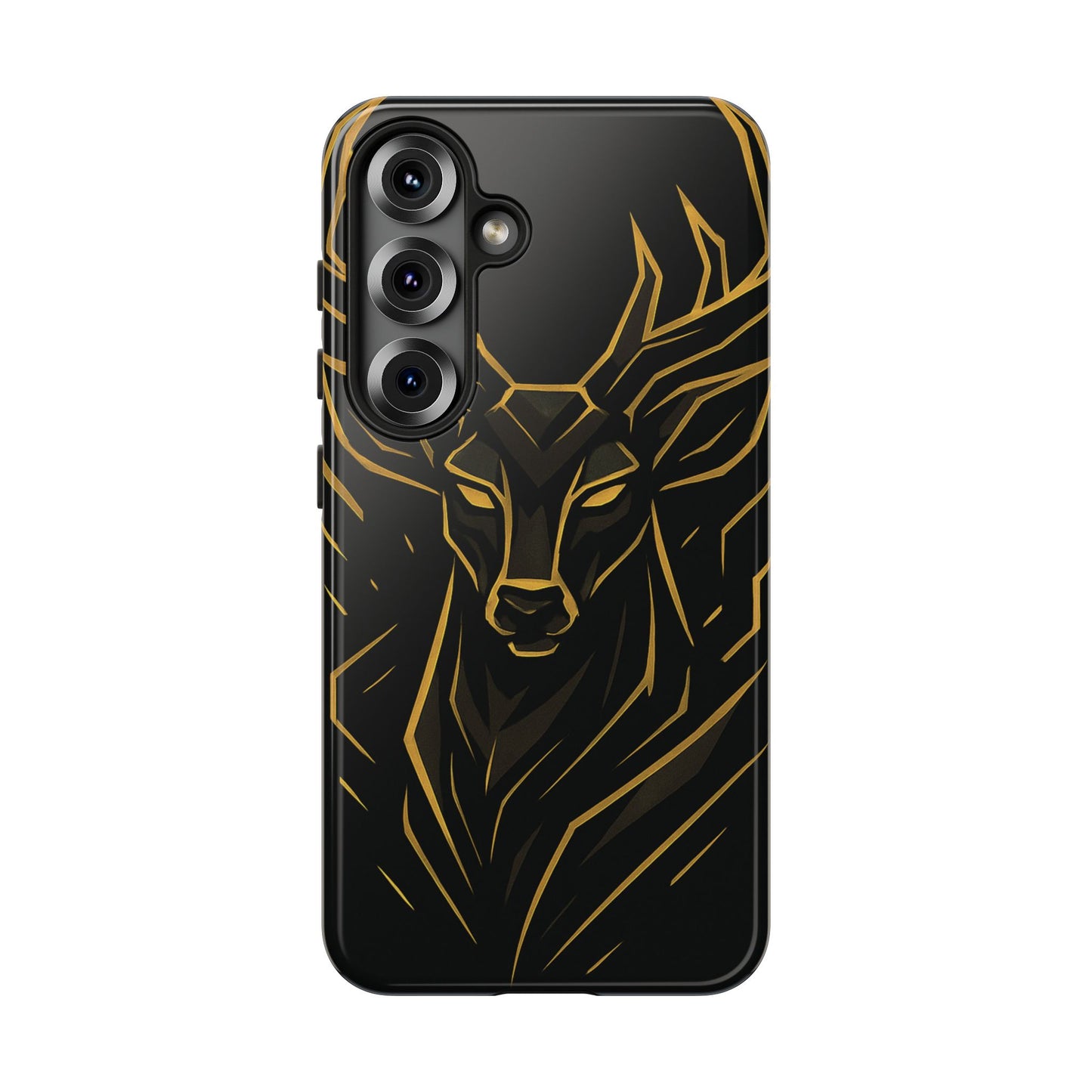 Phone Case with Black and Gold Deer Design – Elegant & Sophisticated Style