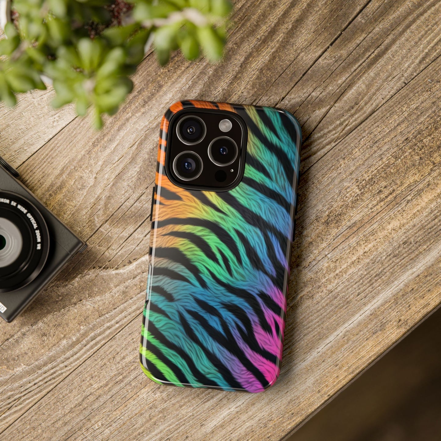 Rainbow Zebra iPhone Case – Colorful Animal Pattern Protective Cover