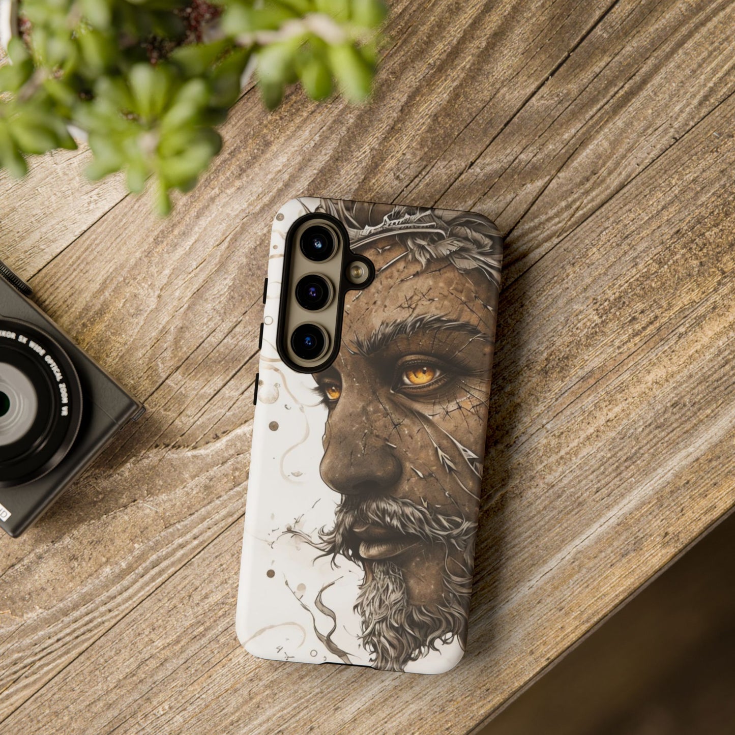 Phone Case Mystical Deity Portrait with Powerful Serene Expression and Ethereal Hues