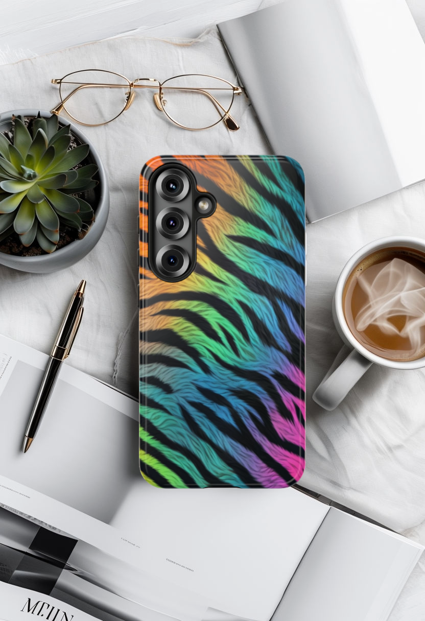 Rainbow Zebra iPhone Case – Colorful Animal Pattern Protective Cover