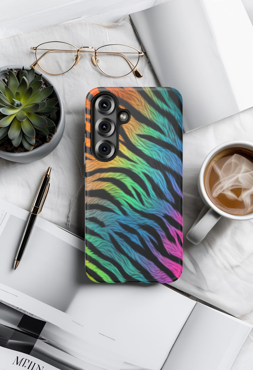 Rainbow Zebra iPhone Case – Colorful Animal Pattern Protective Cover