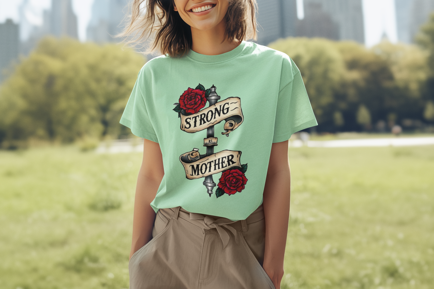 Shirt Strong As a Mother – Soft & Comfortable Tee for Moms - Unique Gift Idea