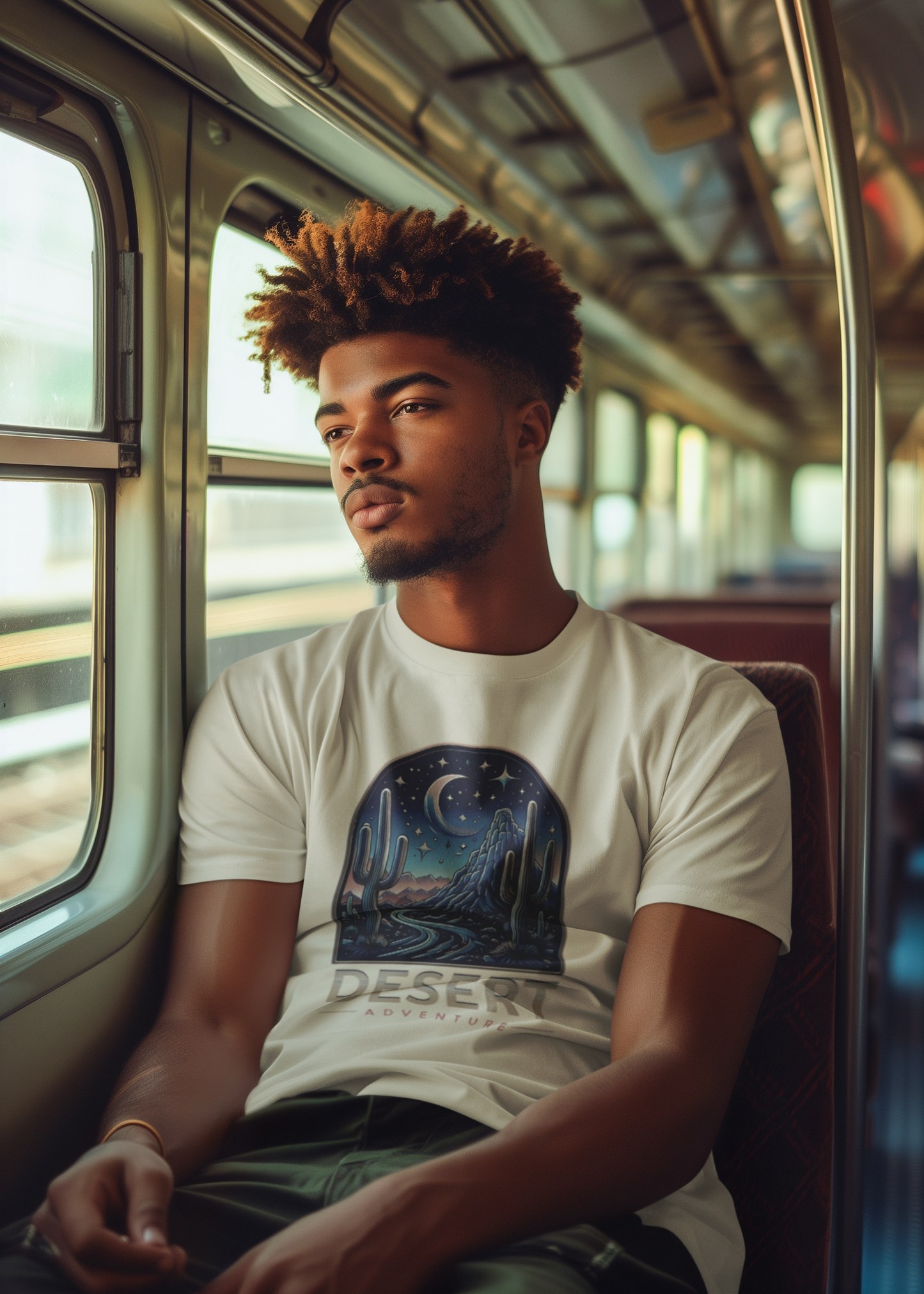 Shirt "Desert Adventure" – Minimal Graphic Tee for Nature & Travel Lovers