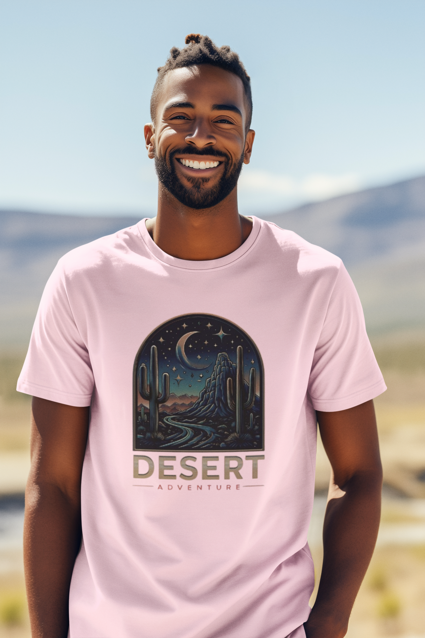 Shirt "Desert Adventure" – Minimal Graphic Tee for Nature & Travel Lovers