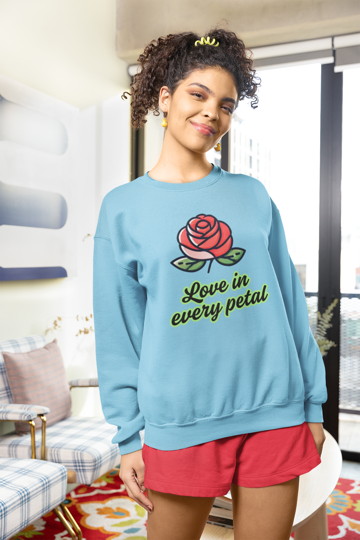 Sweatshirt - "Love in every petal"