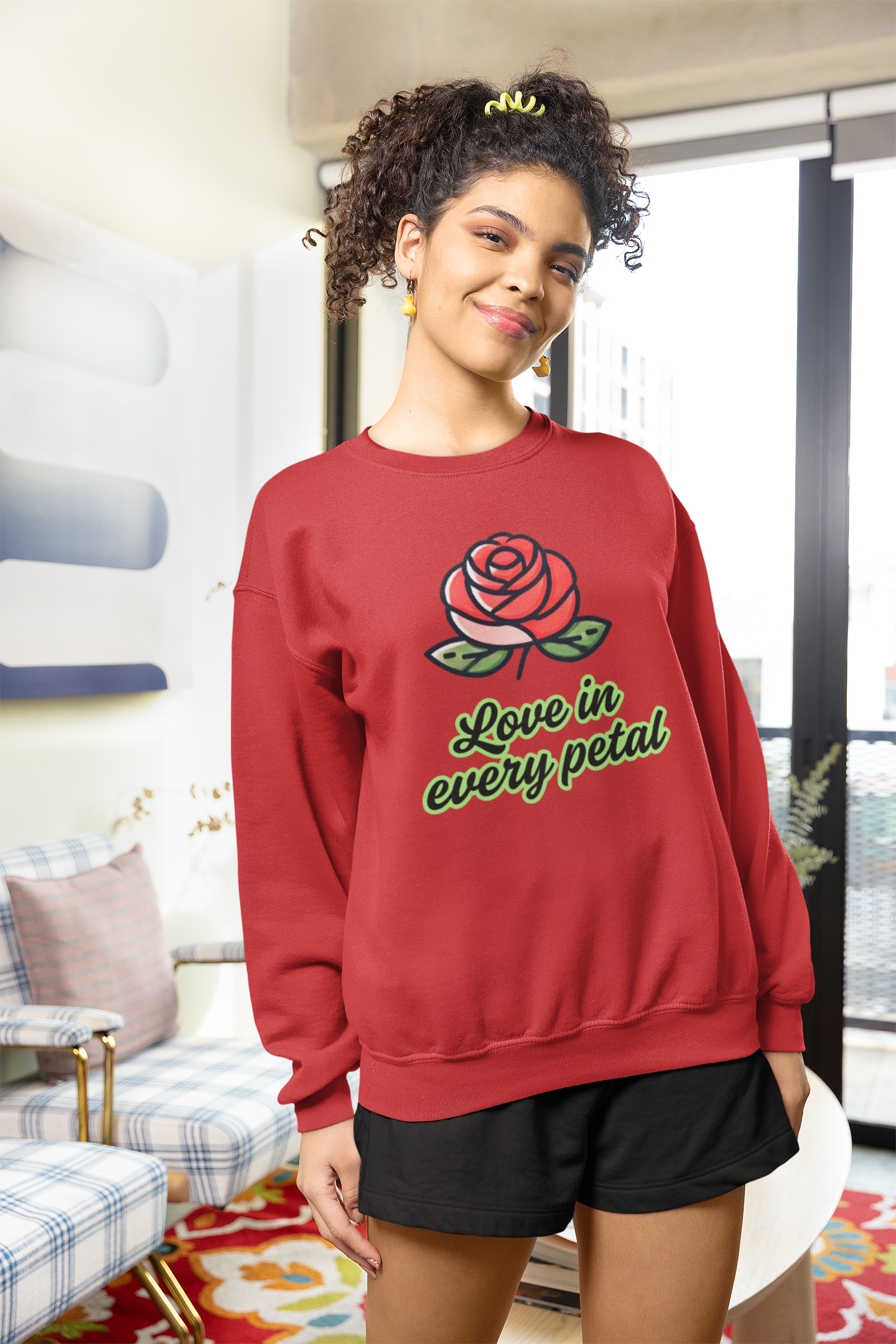 Sweatshirt - "Love in every petal"