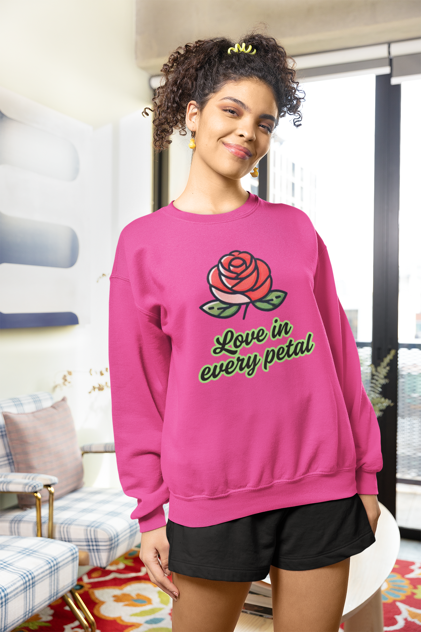 Sweatshirt - "Love in every petal"