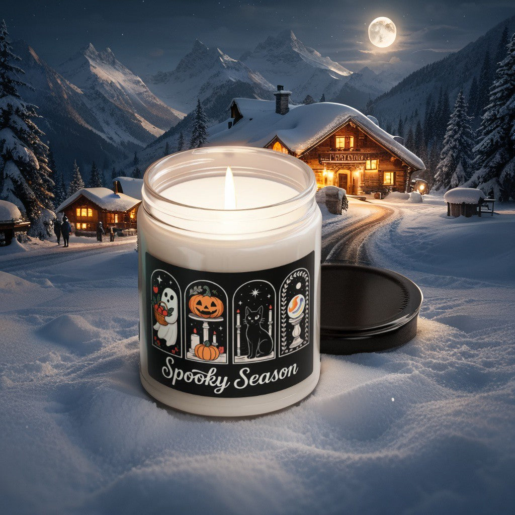 Scented Decorative Candle - Relaxing Aromatic Jar Candle - "Spooky Season"