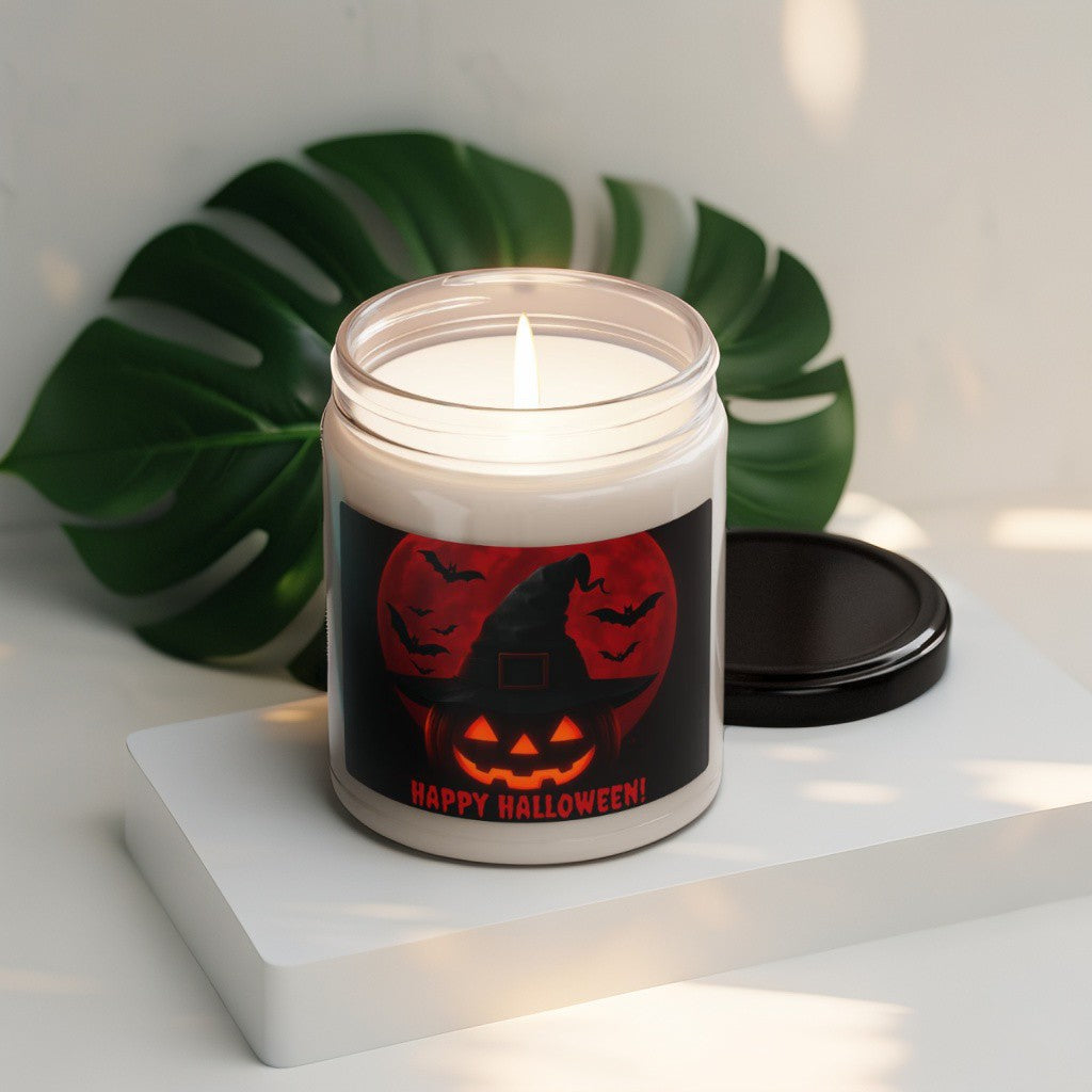 Scented Decorative Candle - Relaxing Aromatic Jar Candle - "Happy Halloween"